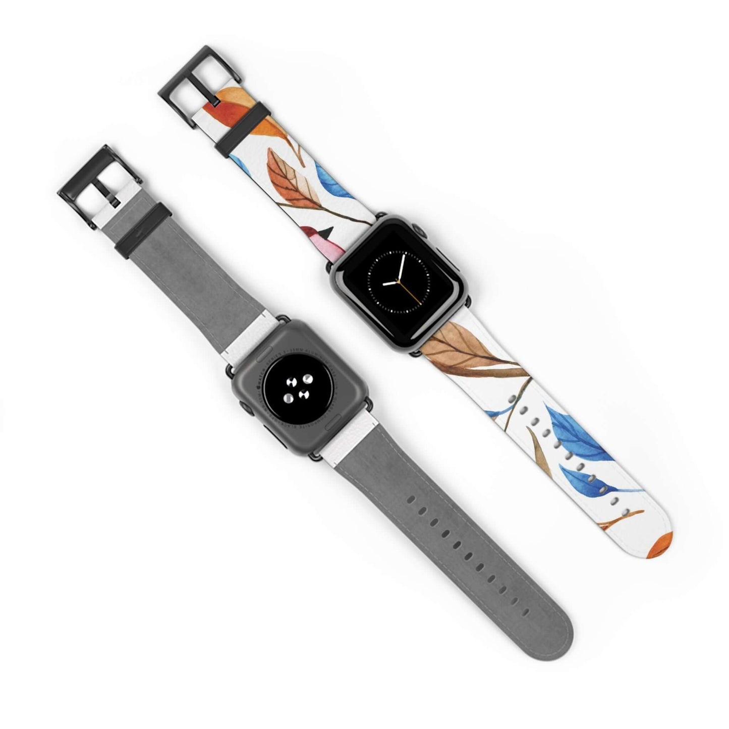 Colourful Leaves Apple Watch BandElevate your Apple Watch with the vibrant and stylish Colourful Leaves Apple Watch Band. Its unique and intricate design, inspired by the beauty of nature, will add a touch of luxury to your wrist. Made with high-quality m