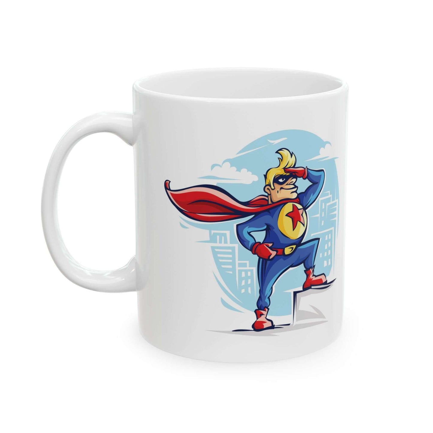 Captain America MugUnleash your heroic spirit with this patriotic Captain America mug. With decry coating for a sleek and durable finish, you can conquer any beverage with ease. Perfect for showing off your love for your favourite Avenger (and looking sup