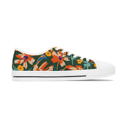 Women's Floral Low Top SneakersIndulge in the luxurious elegance of our Women's Floral Low Top Sneakers. These sneakers feature exquisite floral designs, adding a touch of sophistication to your every step. The low top design allows for effortless style a