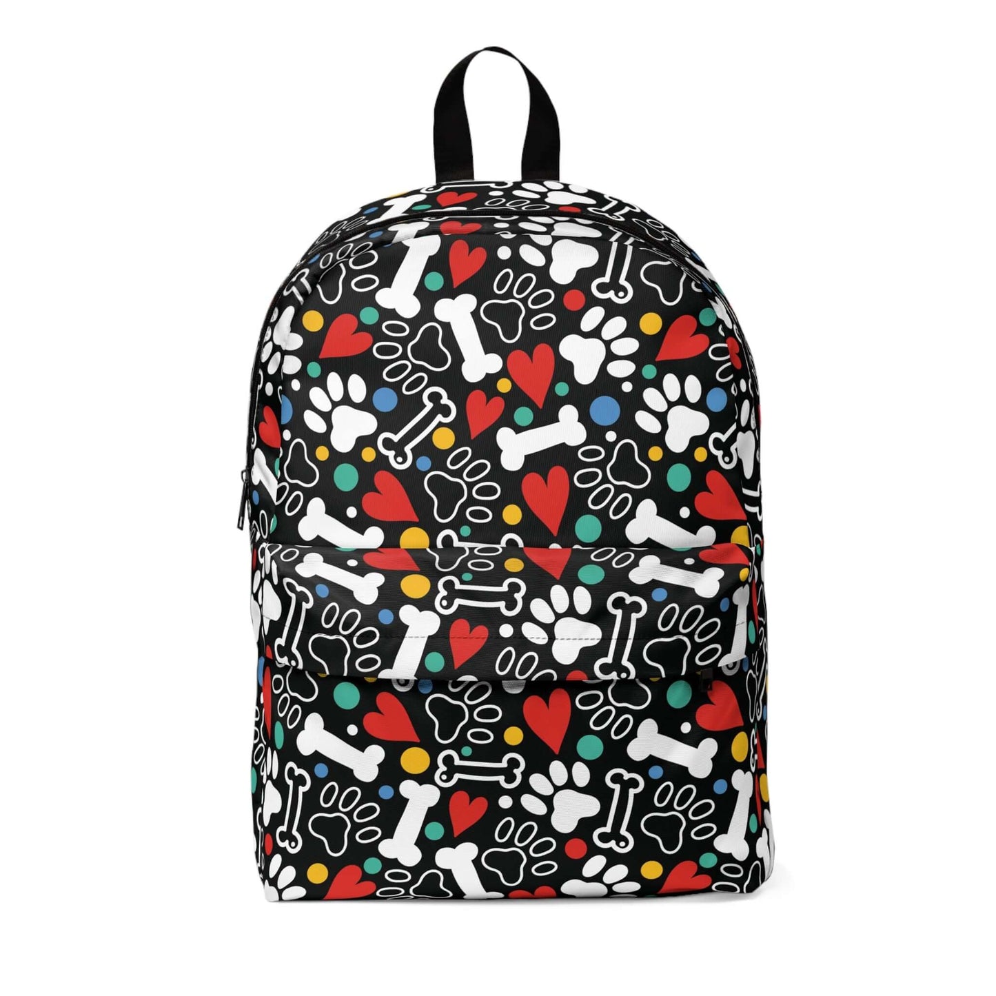 Paw & Bones BackpackThe Paw & Bones Backpack boasts a spacious design with comfortable shoulder straps, perfect for carrying all of your essentials on-the-go. The durable material and reinforced stitching ensure long-lasting use. With a playful paw and bo