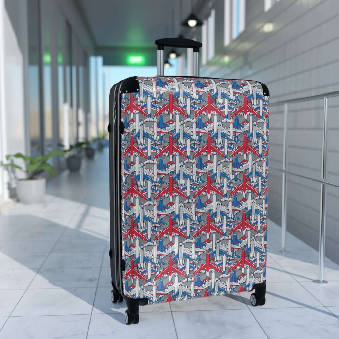 Aeroplanes SuitcaseIntroducing the Aeroplanes Suitcase, perfect for all your travel needs. With a sleek and sturdy design, this suitcase is made from durable materials for long-lasting use. The spacious interior and multiple compartments make packing and