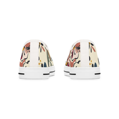 Women's Abstract Flowers Low Top SneakersIntroducing our Women's Abstract Flowers Low Top Sneakers, a stunning blend of art and fashion. These luxurious shoes feature an exclusive abstract floral design, making them a unique addition to any wardrobe. With