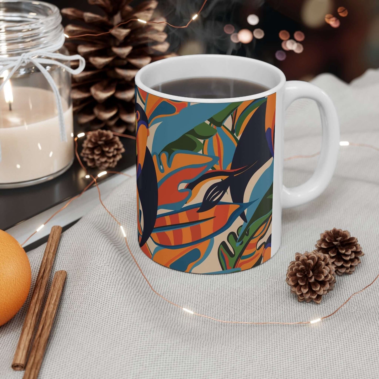 Toucan Style MugExperience the joy of drinking from our Toucan Style Mug. With a playful toucan design and durable ceramic material, it's perfect for keeping your morning coffee hot and putting a smile on your face. Transform your daily routine into a tro