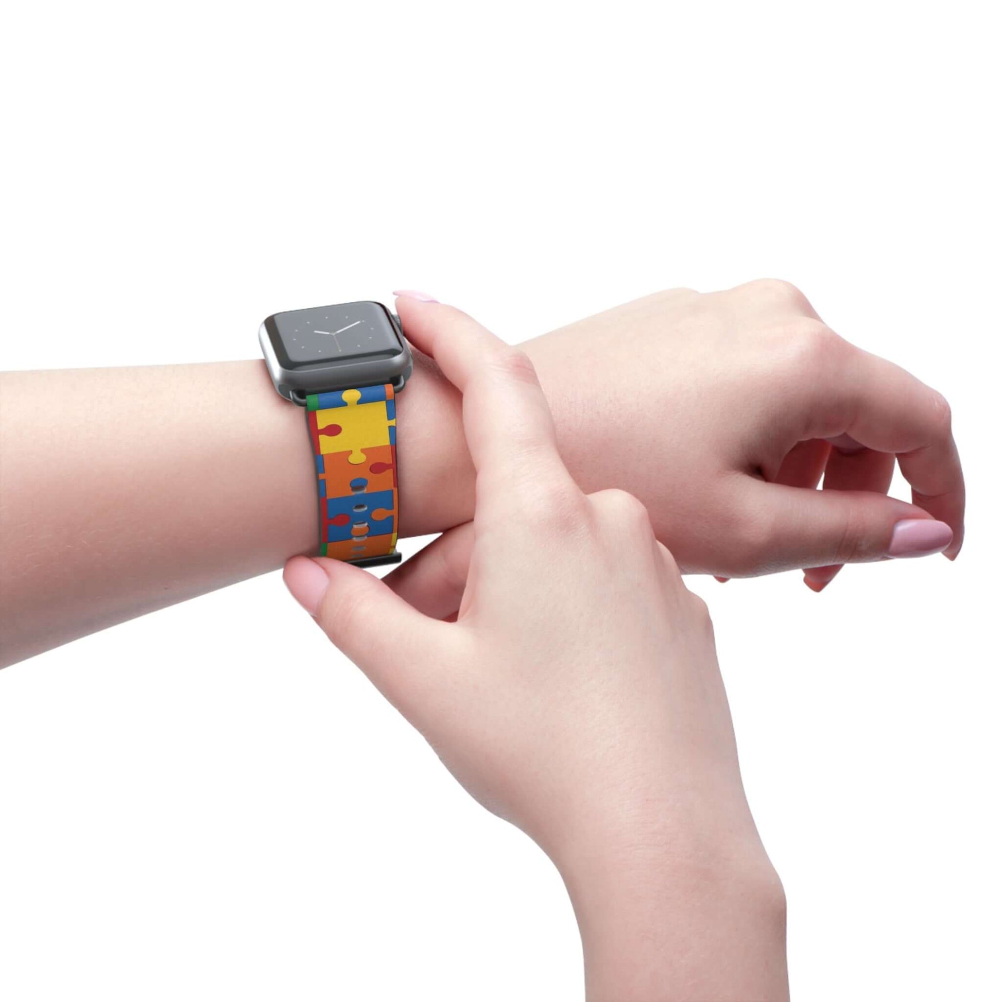 £41.87Jigsaw Puzzle Apple Watch BandTransform your Apple Watch into a playful accessory with our Jigsaw Puzzle band! Easy to install and remove, this band adds a unique twist to your style while providing a secure fit. Perfect for puzzle lovers who don't