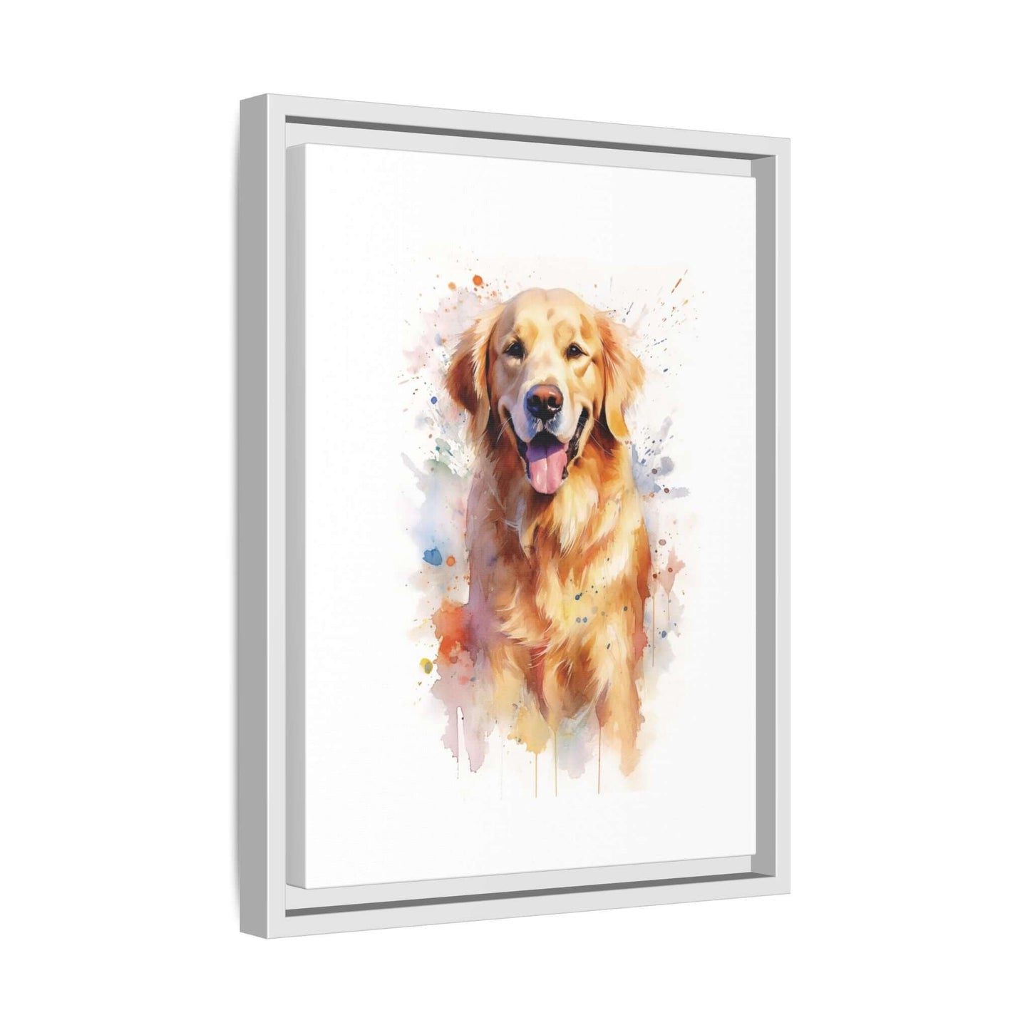 Golden Retriever Dog Watercolour PaintingPlease note: Due to the production process of the canvases, please allow for slight size deviations with a tolerance +/- 1/8" (3.2mm). .: Cotton and polyester canvas composite with a special proprietary coating.: P