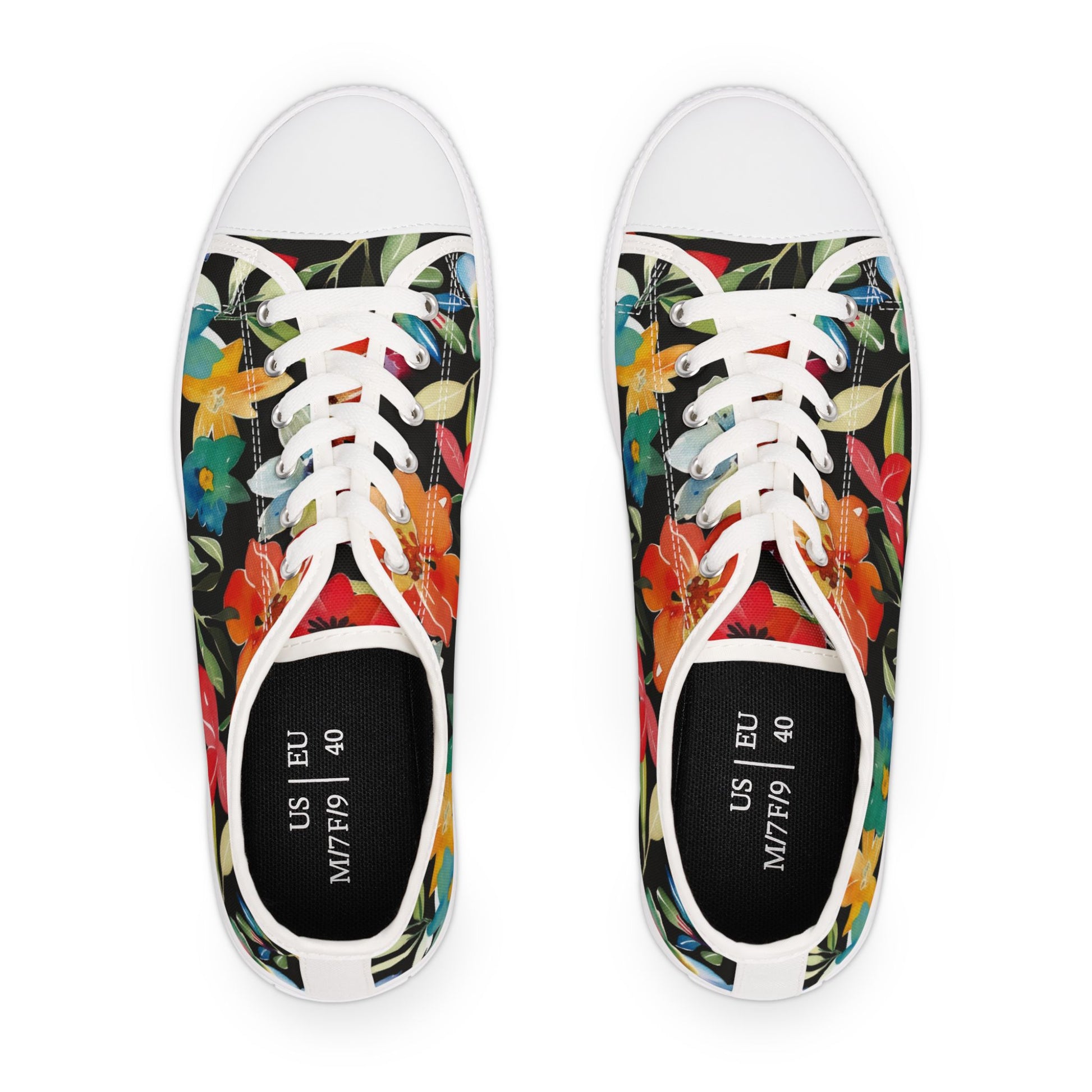 Women's Sweet Flower Low Top SneakersElevate your street style with our Women's Sweet Flower Low Top Sneakers. These chic sneakers feature a delicate floral design and a low-top silhouette for a touch of femininity. Crafted with premium materials, these s