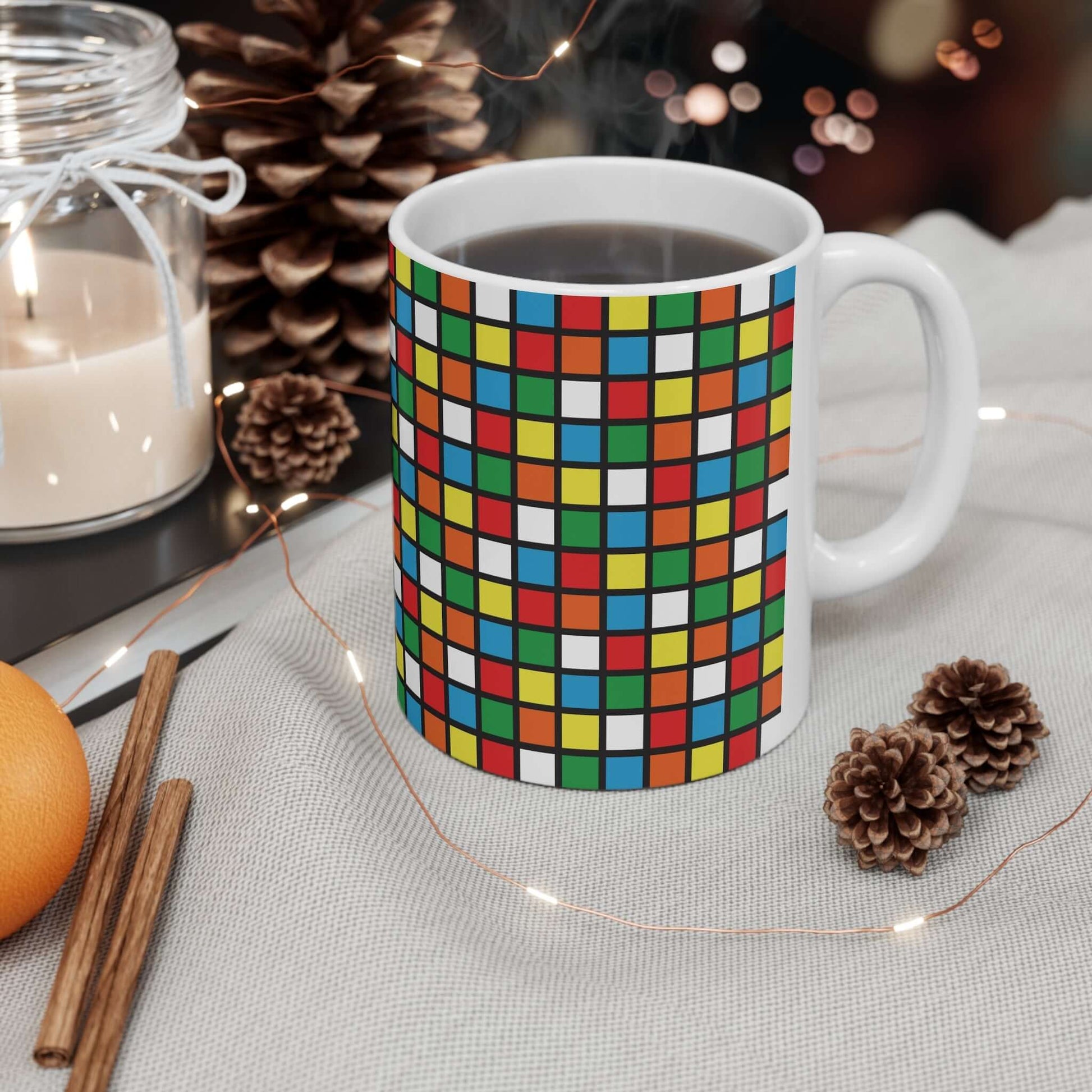 Rubix Cube MugGet your caffeine fix in style with our Rubix Cube Mug! Perfect for puzzle enthusiasts and coffee lovers, this mug is sure to bring some playful fun to your daily routine. With its colourful design and unique shape, it's a must-have for any