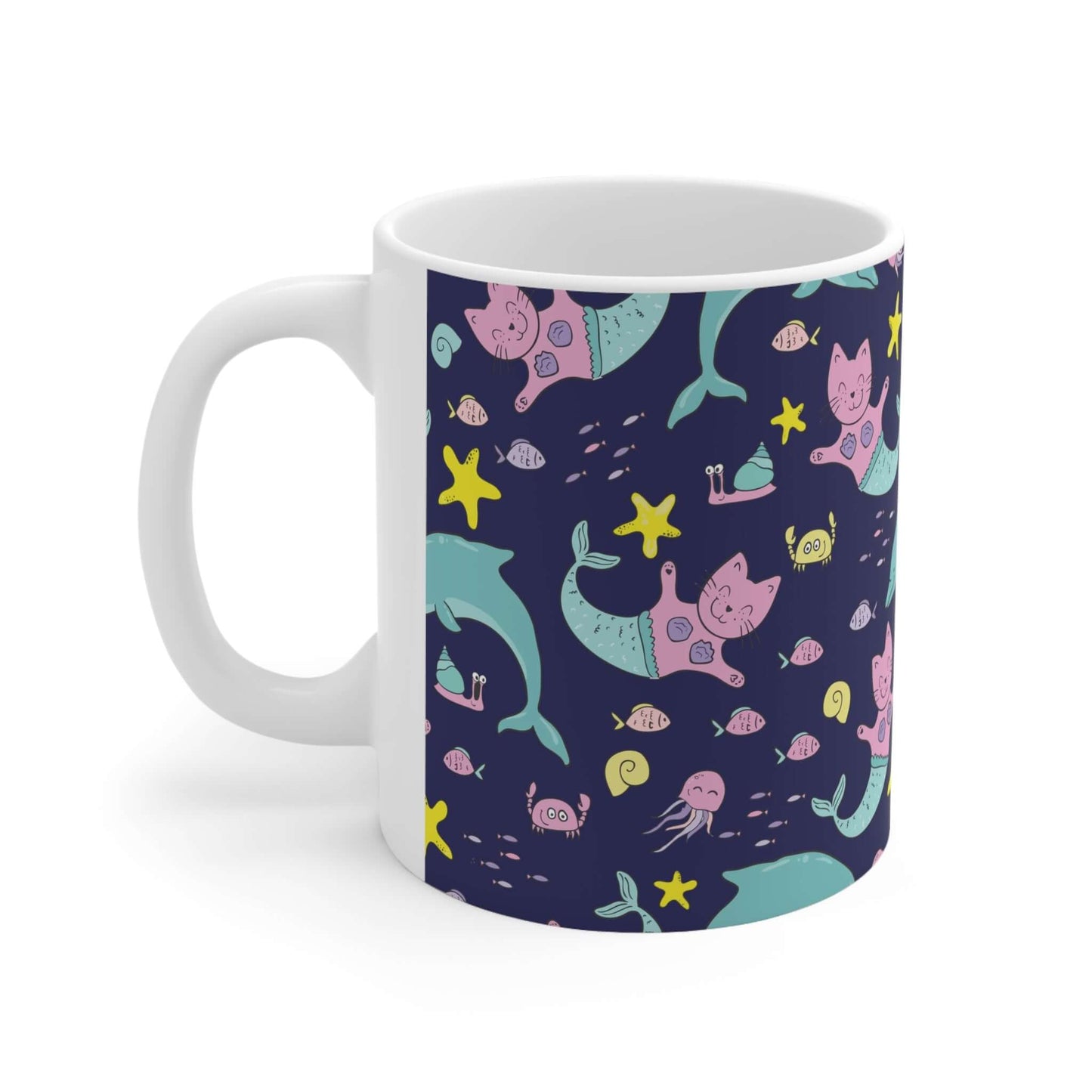 Cute Dolphin MugIndulge in the ultimate luxury with our Cute Dolphin Mug. Its charming design features a playful dolphin, adding a touch of elegance to your daily routine. Made with premium materials, this mug is the perfect blend of functionality and sop