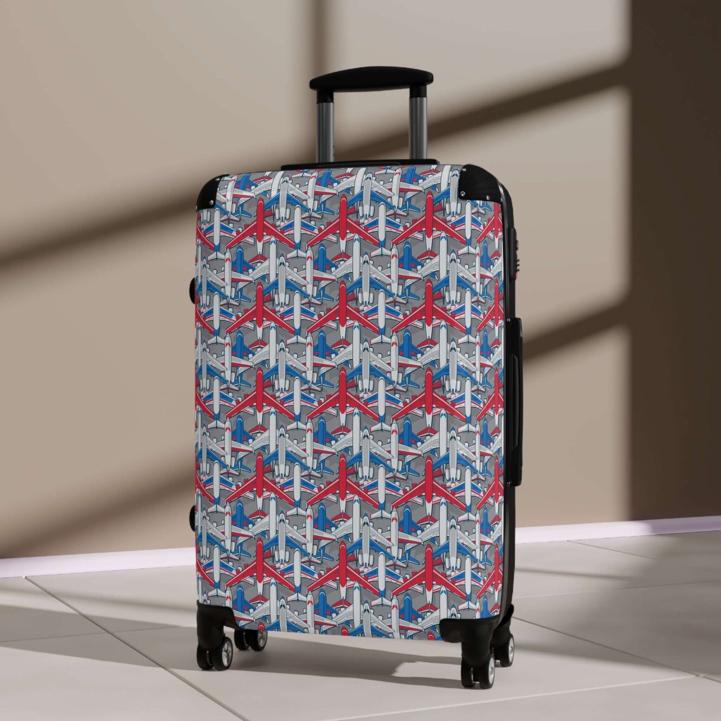 Aeroplanes SuitcaseIntroducing the Aeroplanes Suitcase, perfect for all your travel needs. With a sleek and sturdy design, this suitcase is made from durable materials for long-lasting use. The spacious interior and multiple compartments make packing and