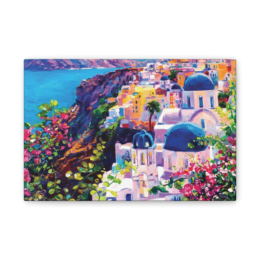 £20.90Santorini Landscape CanvasExpertly crafted and scientifically accurate, the Santorini Landscape Canvas showcases the beauty of the Greek island's iconic scenery. Made with high quality canvas, this piece is designed to bring a sense of tranquility a