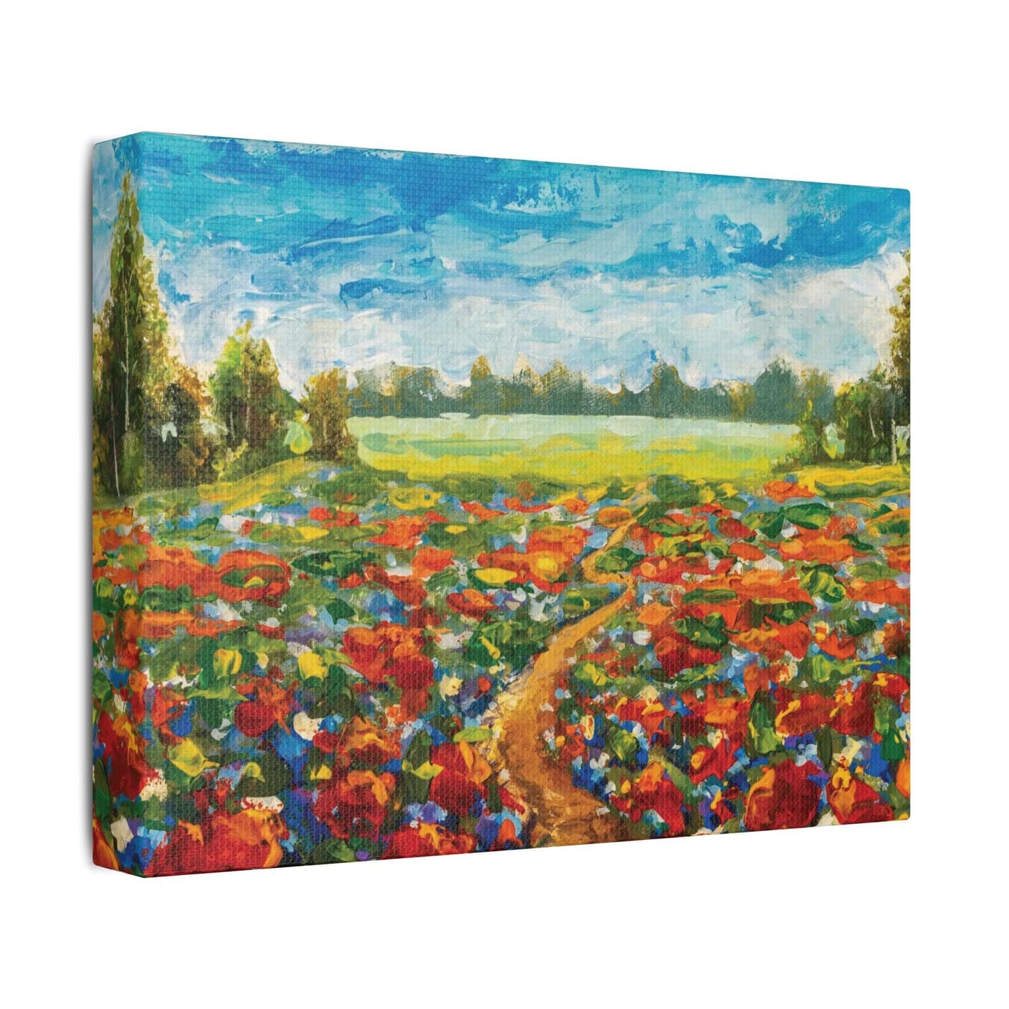 Field Of Red Poppies CanvasIntroduce a touch of elegance into your space with our Field Of Red Poppies Canvas. Handcrafted with precision, this piece of art features a vivid depiction of red poppies swaying gently in the breeze. Bring the beauty of a bloo