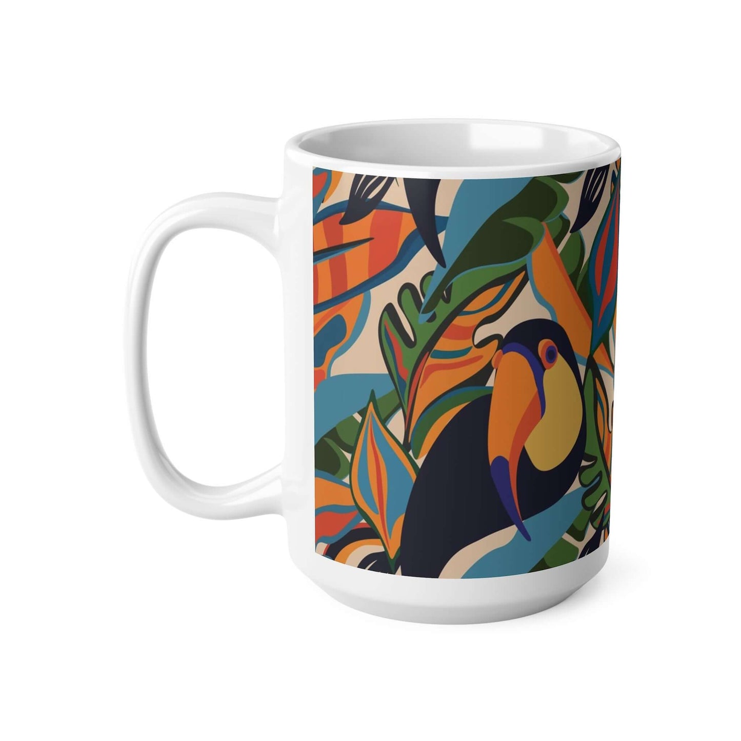 Toucan Style MugExperience the joy of drinking from our Toucan Style Mug. With a playful toucan design and durable ceramic material, it's perfect for keeping your morning coffee hot and putting a smile on your face. Transform your daily routine into a tro