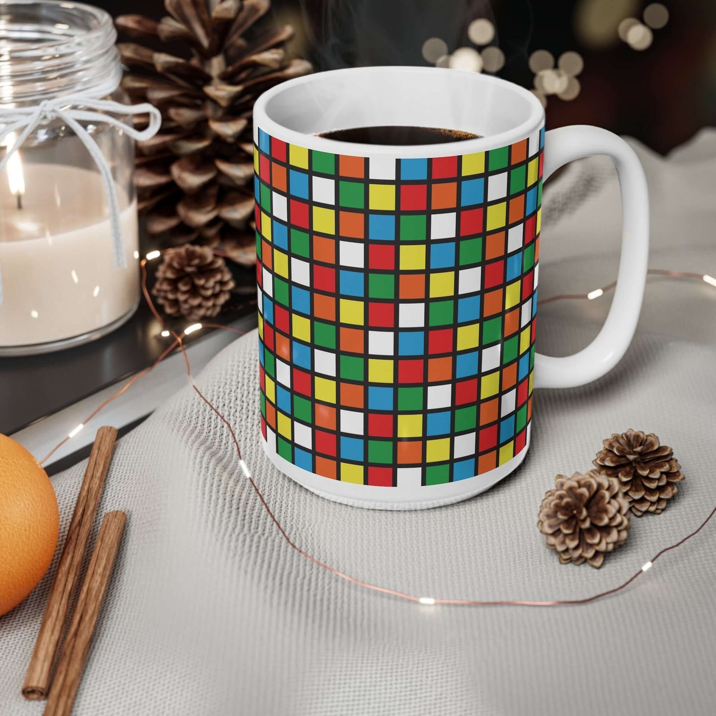 Rubix Cube MugGet your caffeine fix in style with our Rubix Cube Mug! Perfect for puzzle enthusiasts and coffee lovers, this mug is sure to bring some playful fun to your daily routine. With its colourful design and unique shape, it's a must-have for any