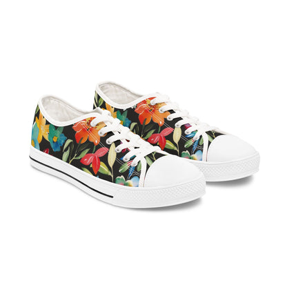 Women's Sweet Flower Low Top SneakersElevate your street style with our Women's Sweet Flower Low Top Sneakers. These chic sneakers feature a delicate floral design and a low-top silhouette for a touch of femininity. Crafted with premium materials, these s