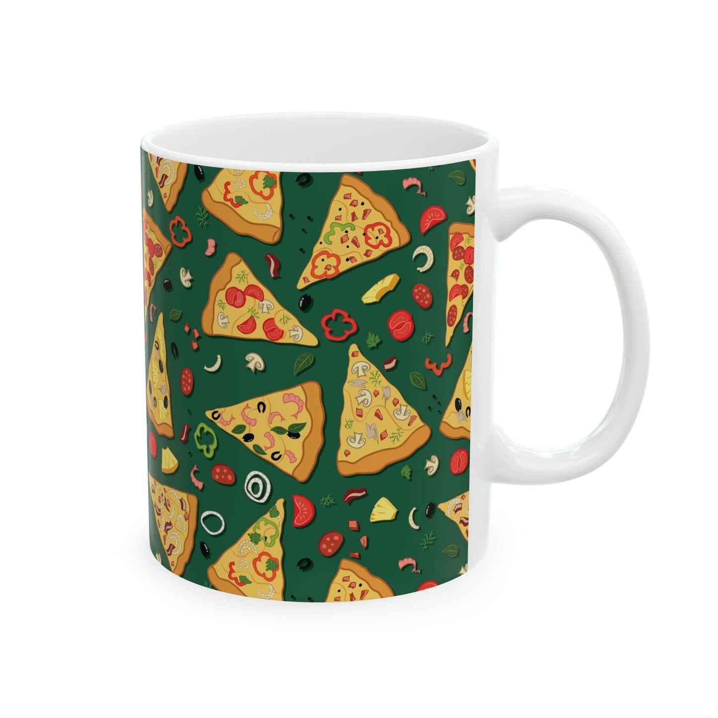 Pizza MugIntroducing the Pizza Mug: the ultimate combination of a classic Italian dish and your morning coffee! Crafted with high-quality materials, this mug is perfect for enjoying your favorite slice while keeping your drink warm. Embrace the unique des