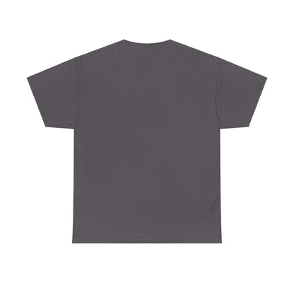 Back view of a dark gray Unisex Rock Guitar T-Shirt made from soft, sustainable 100% cotton, emphasizing comfort and music style flair.