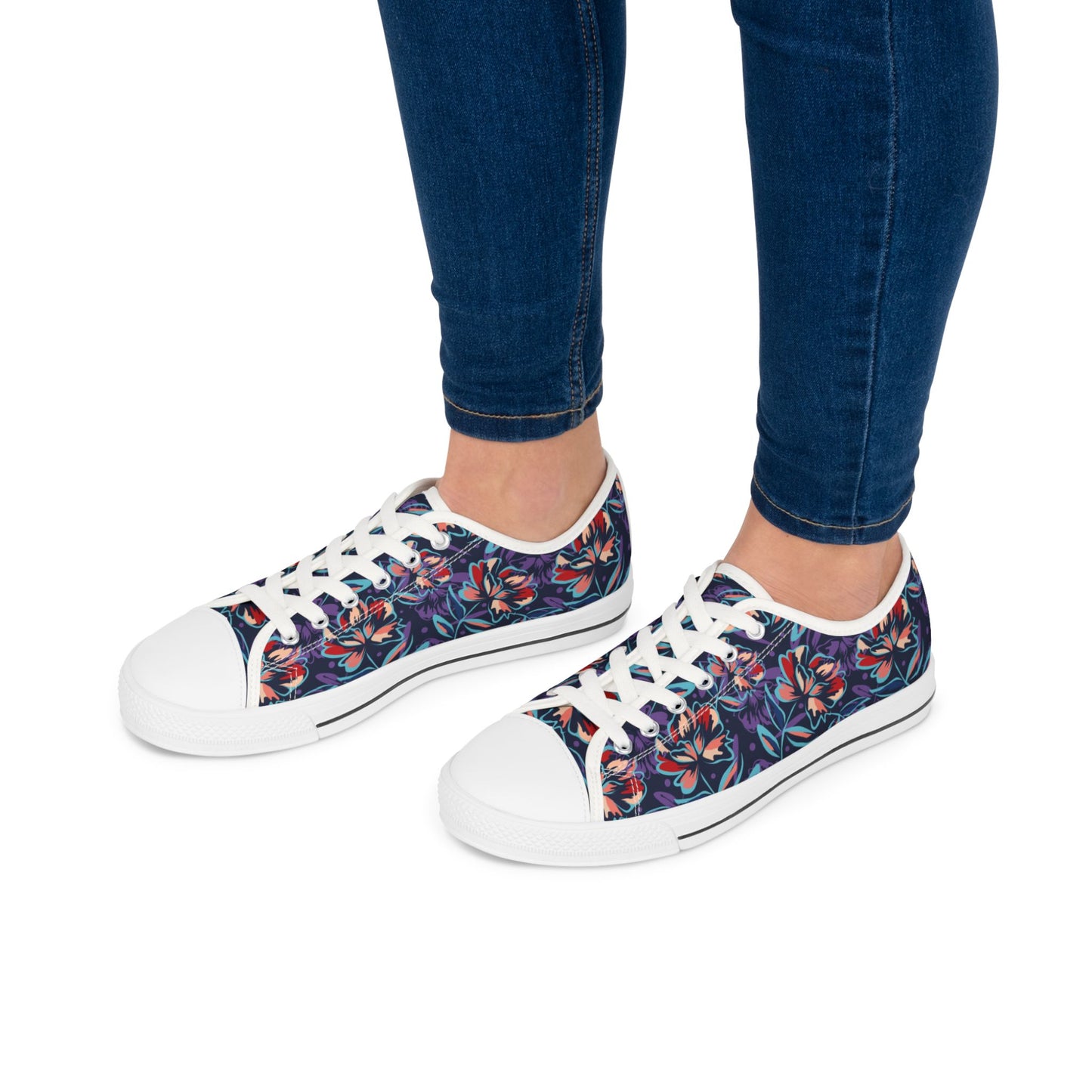 Women's Green Floral Low Top SneakersStep into spring with our luxurious Women's Green Floral Low Top Sneakers. These sneakers feature a beautiful floral design, perfect for adding a touch of elegance to any outfit. The low top design offers both style an