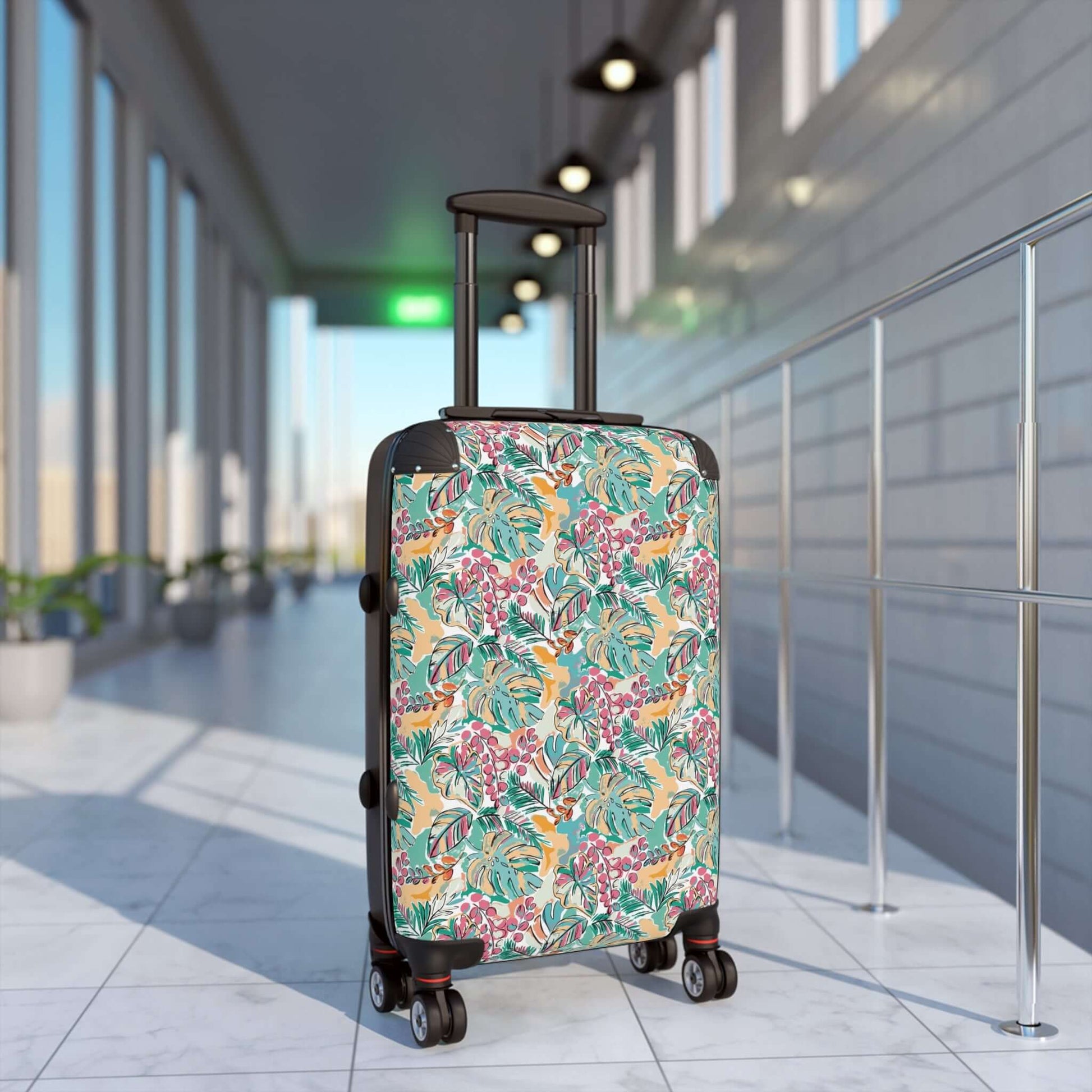 Vibrant Flowers SuitcaseEmbrace elegance and sophistication with our Vibrant Flowers Suitcase. Featuring a stunning floral design, this suitcase is not only aesthetically pleasing but also highly functional. Built with durable materials, it offers ample s