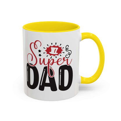 Accent Super Dad MugDrink your coffee in style with the Accent Super Dad Mug! Show your appreciation for the Super Dad in your life with this bold and functional mug. Made with high-quality materials, this mug is sure to impress. Perfect for Father's Day