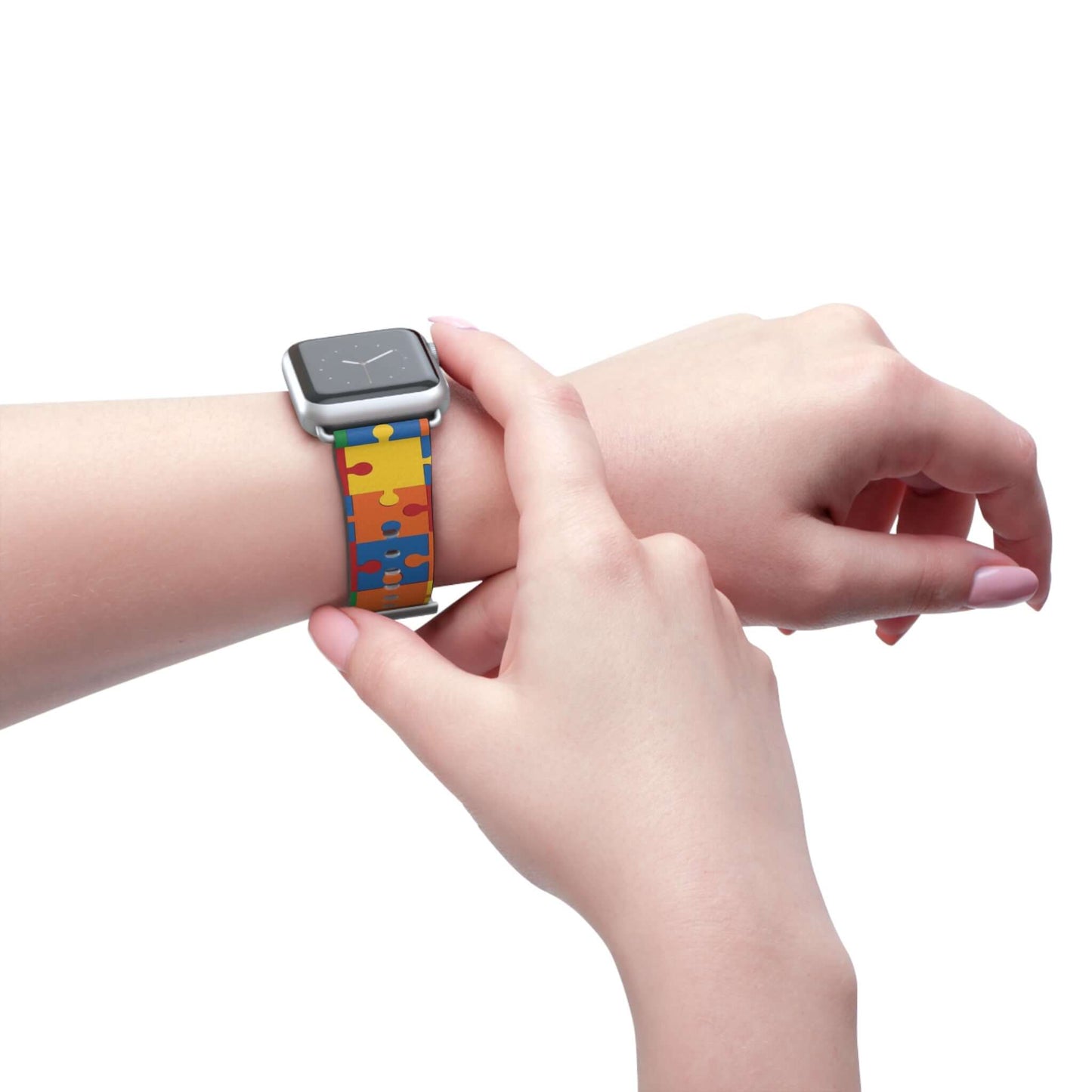 £41.87Jigsaw Puzzle Apple Watch BandTransform your Apple Watch into a playful accessory with our Jigsaw Puzzle band! Easy to install and remove, this band adds a unique twist to your style while providing a secure fit. Perfect for puzzle lovers who don't