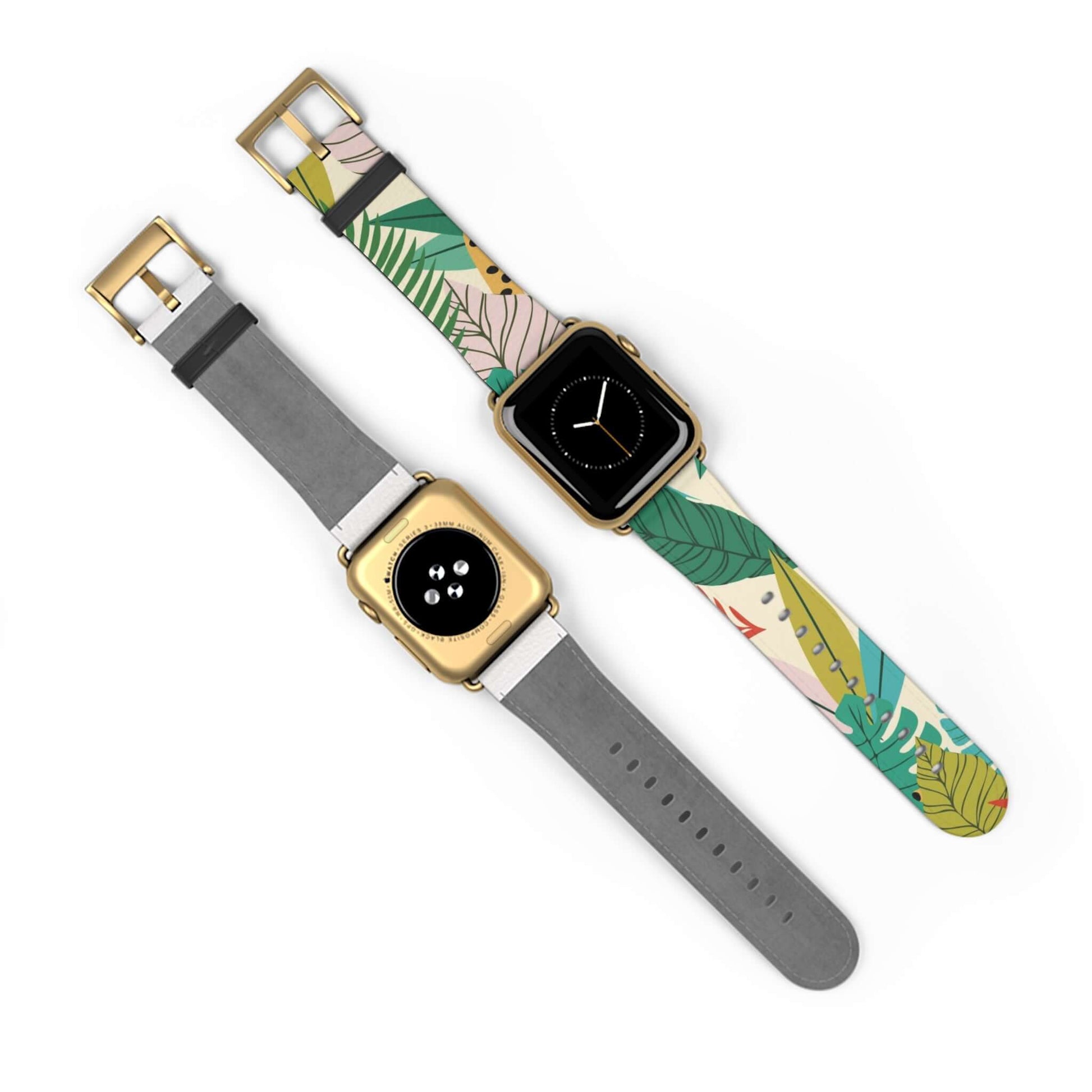 Tropical Leaves Apple Watch BandThis Tropical Leaves Apple Watch Band features a unique design inspired by lush tropical plants. Crafted from high-quality materials, it provides a secure and comfortable fit for your Apple Watch. Upgrade your style with th