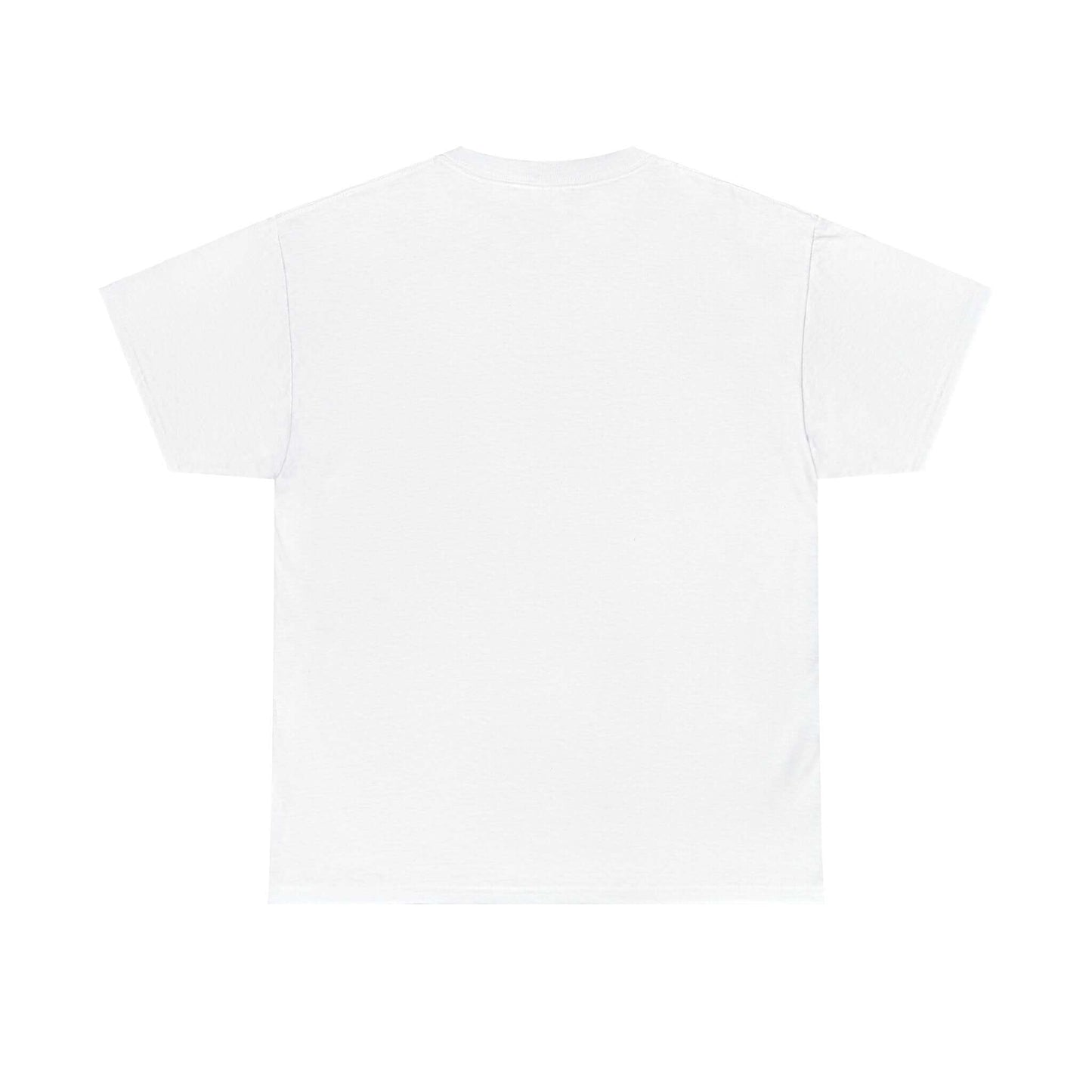 Back view of a plain white unisex New York City T-shirt made from 100% cotton, showcasing high-quality fabric for comfort and durability.