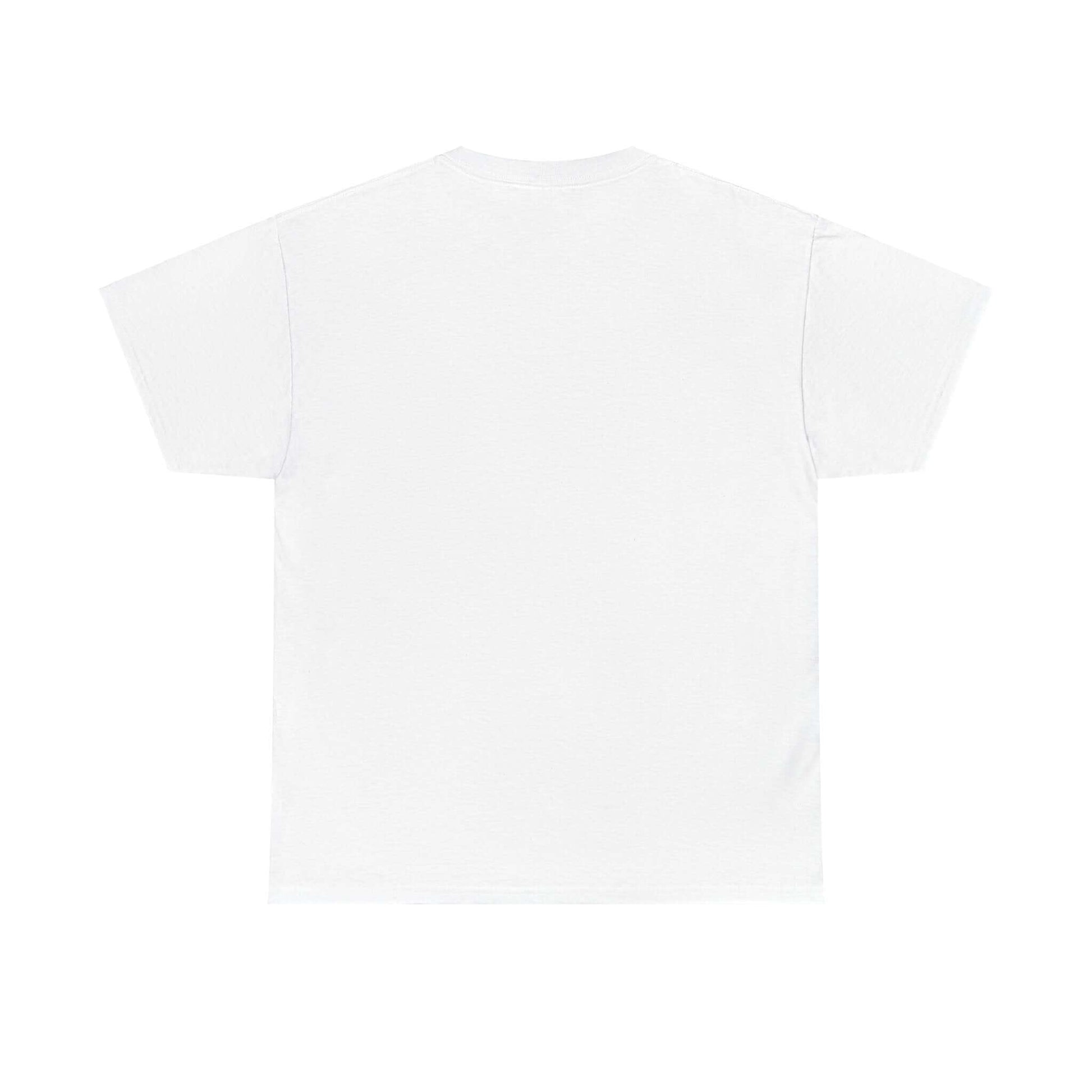 Back view of a plain white unisex New York City T-shirt made from 100% cotton, showcasing high-quality fabric for comfort and durability.