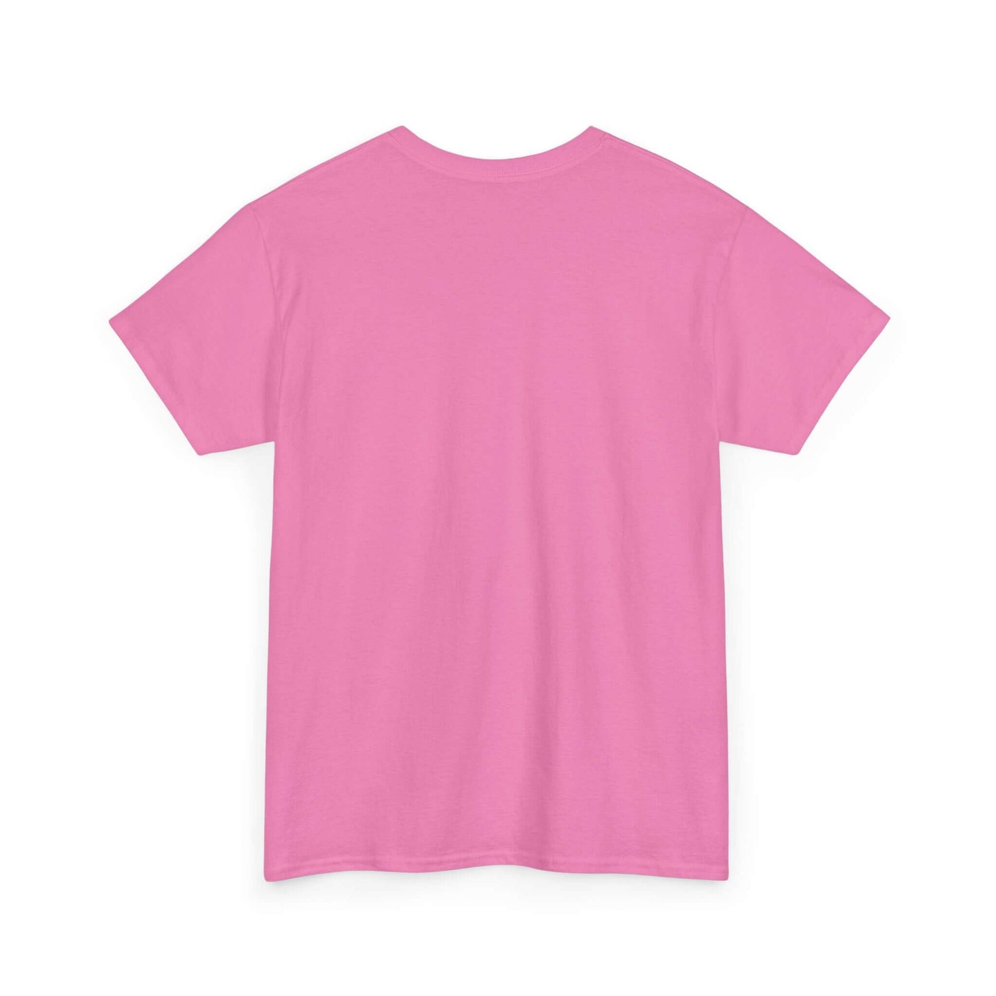 Back view of pink unisex New York Art T-Shirt made from sustainable cotton.