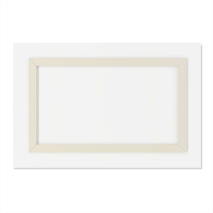 Rectangular white frame, minimalist design, showcasing modern aesthetic for wall art display.