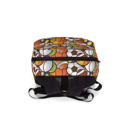 Sports Ball BackpackThis backpack is a game changer! It's perfect for any sports fan, with ample storage for all your gear and a unique design that looks like a giant sports ball. Show off your playful side and make a statement while carrying your essenti