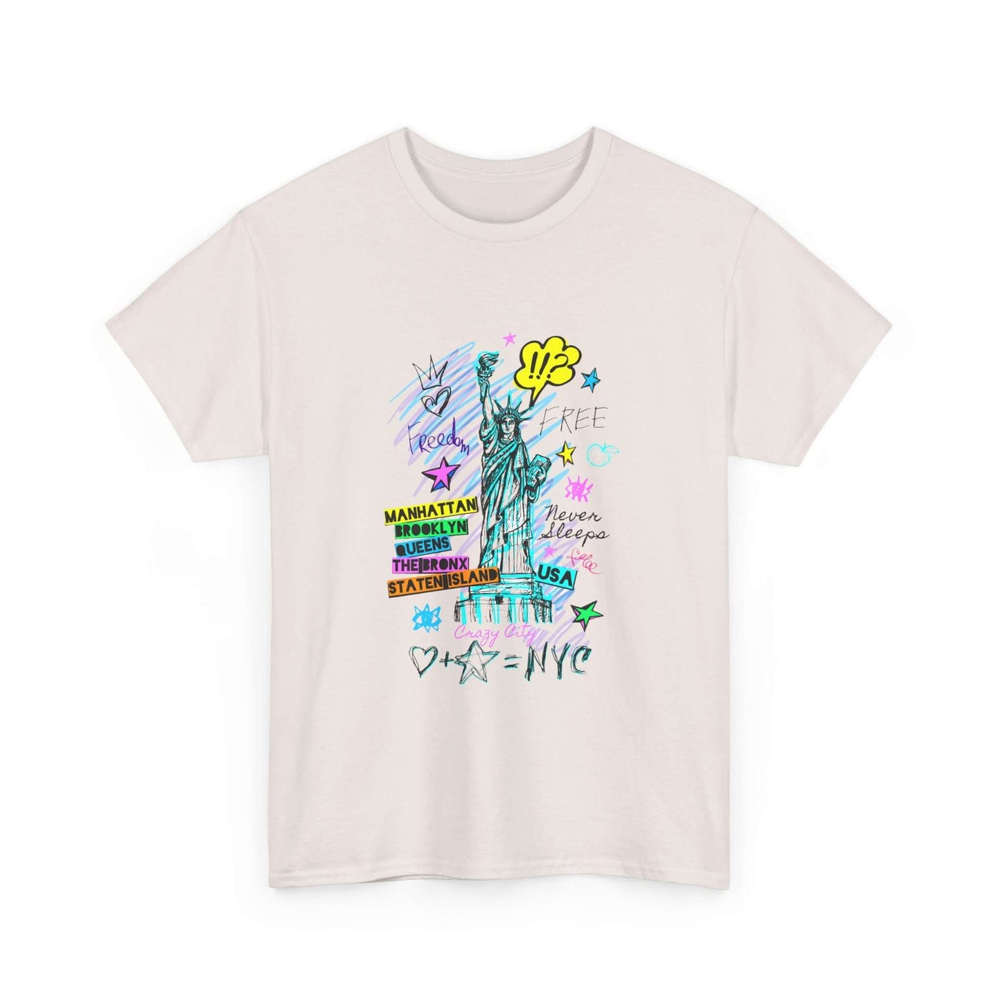 Stylish unisex New York Art T-Shirt made from sustainable cotton, featuring vibrant city-inspired designs and a comfy fit.