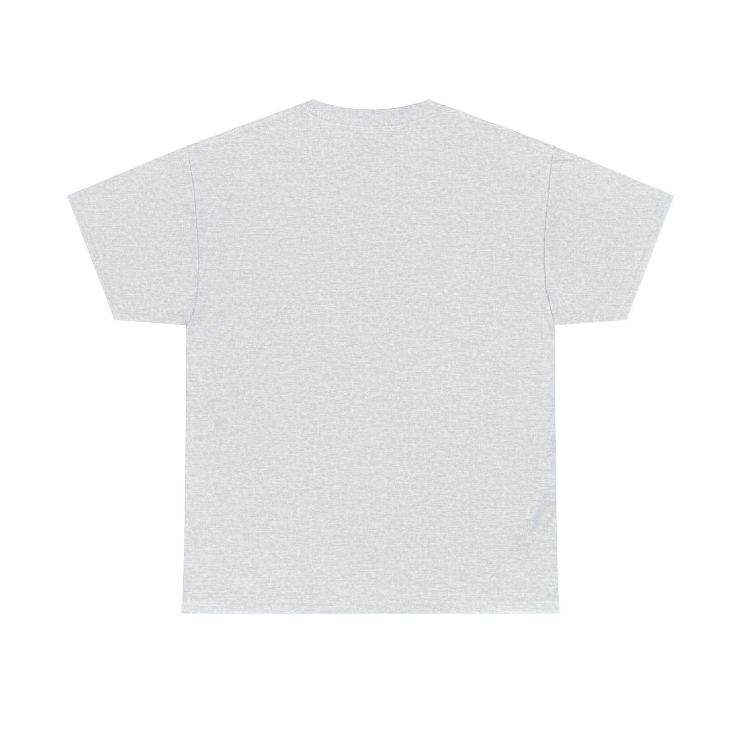 Back view of a plain grey unisex t-shirt, made from 100% cotton, showcasing its comfort and versatility.