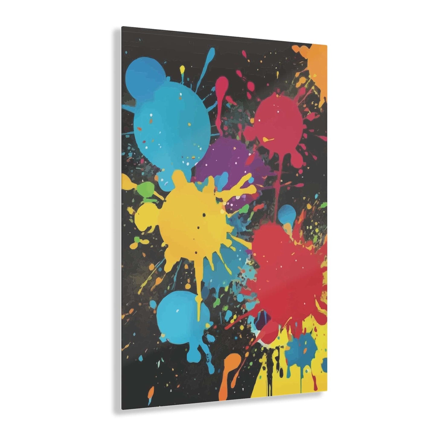 Splatter Paint Acrylic PrintThis high-quality Splatter Paint Acrylic Print adds a touch of artistic flair to any room. Made with durable materials, its vibrant colors and unique design are sure to enhance your home decor. Transform your space with this on