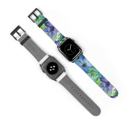 Blue Flower Apple Watch BandTransform your Apple Watch into a work of art with our Blue Flower Band. Its delicate hand-painted design is crafted with luxurious attention to detail. Elevate your style with this unique and elegant band, perfect for any occa