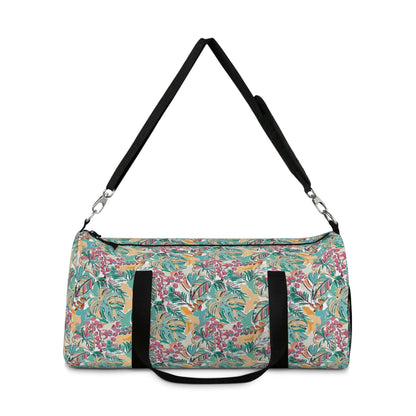 Vibrant Flowers Duffel BagIndulge in luxurious travel with our Vibrant Flowers Duffel Bag. Adorned with a striking floral design, this duffel bag is not only visually stunning but also highly functional. Its spacious interior allows for easy organization