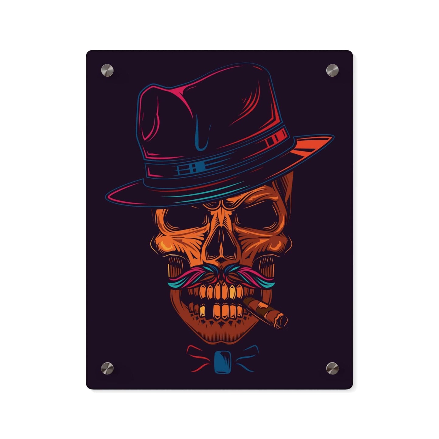 Skull Gangster Acrylic PrintThis Skull Gangster Acrylic Print features a detailed and vibrant design, printed on high-quality acrylic for a long-lasting and stylish addition to any decor. Add a touch of edginess and modern art to your space with this uniq