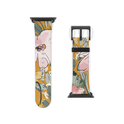 Feminine Watercolour Style Apple Watch BandThis stunning watercolor-style Apple Watch band is designed for the sophisticated and discerning woman. The delicate dewcri design elevates your look and adds a touch of elegance to any outfit. Crafted with the h