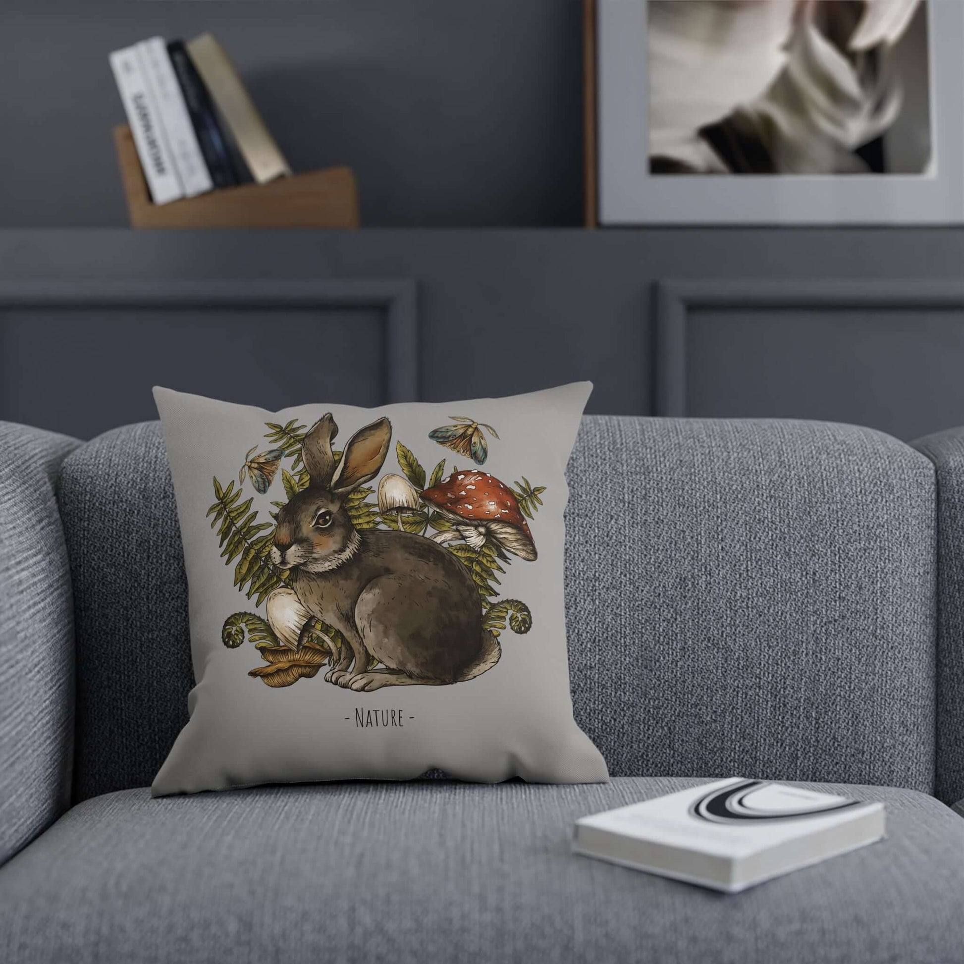 Hare CushionThis Hare Cushion features a detailed depiction of a hare that adds a touch of nature and charm to any living space. The intricate design is made with high-quality materials for durability and comfort. Bring a sense of tranquility and style to