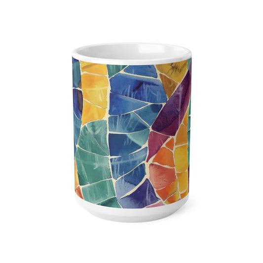 Mosaic MugIntroducing the Mosaic Mug - a one-of-a-kind work of art for your coffee or tea. Handcrafted with care, each mug is a unique piece, with a stunning mosaic design and a smooth, polished finish. Elevate your daily routine with this luxurious and e