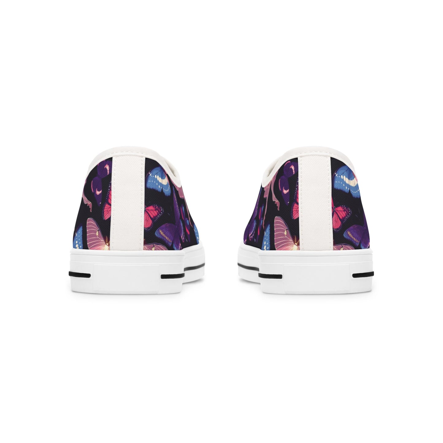 Women's Vivid Butterfly Low Top SneakersElevate your style with our Women's Vivid Butterfly Low Top Sneakers. These eye-catching sneakers feature a delicate butterfly design, adding a touch of elegance to any outfit. With their low top design and comforta