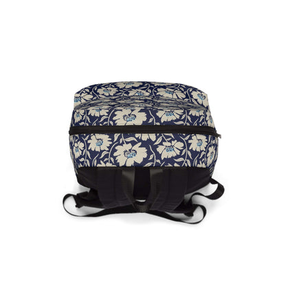 Blue Flowers BackpackThe Blue Flowers Backpack is expertly designed with durable fabric and spacious compartments, making it the ideal accessory for any outdoor adventure. Its stylish blue floral pattern adds a touch of elegance, while its comfortable str