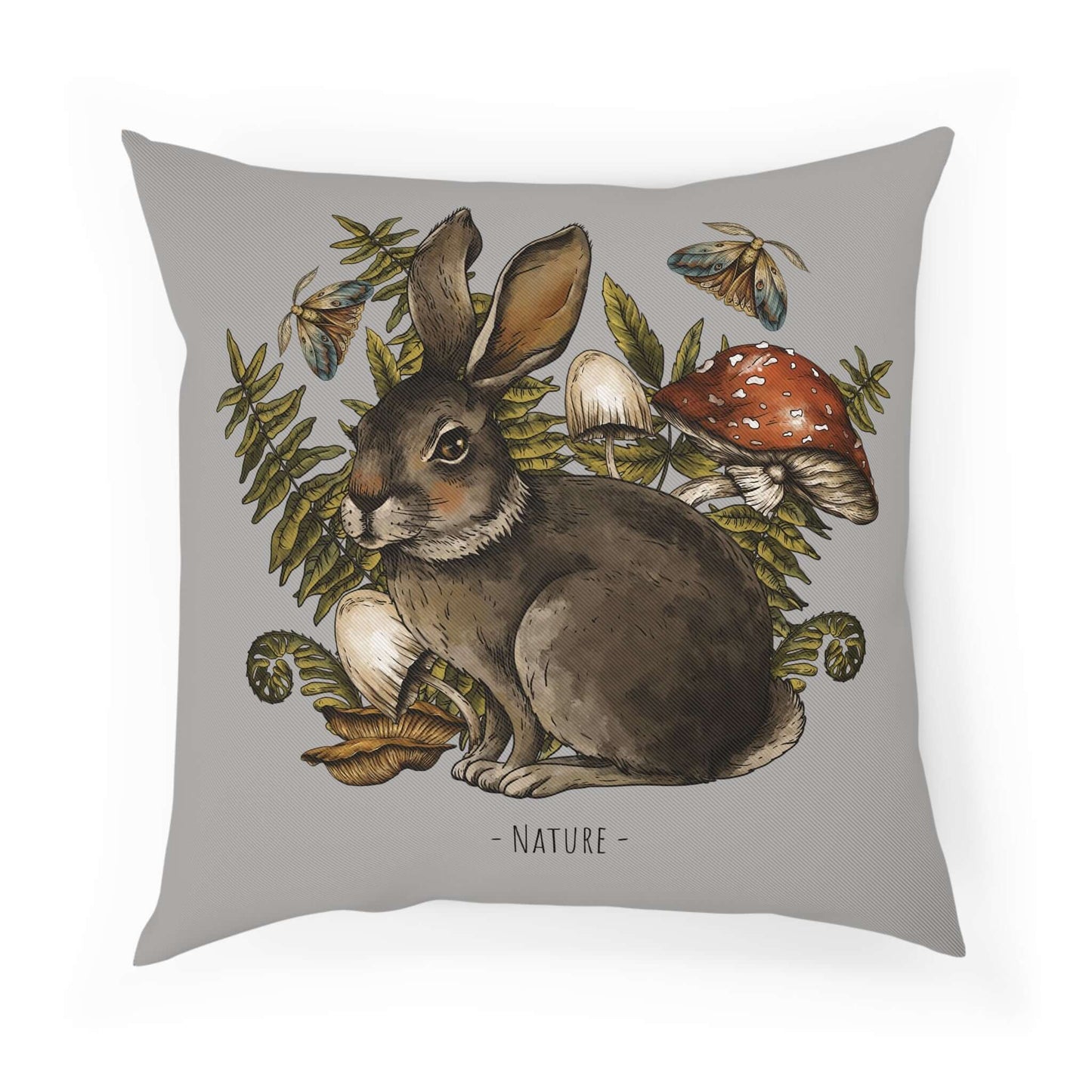 Hare CushionThis Hare Cushion features a detailed depiction of a hare that adds a touch of nature and charm to any living space. The intricate design is made with high-quality materials for durability and comfort. Bring a sense of tranquility and style to