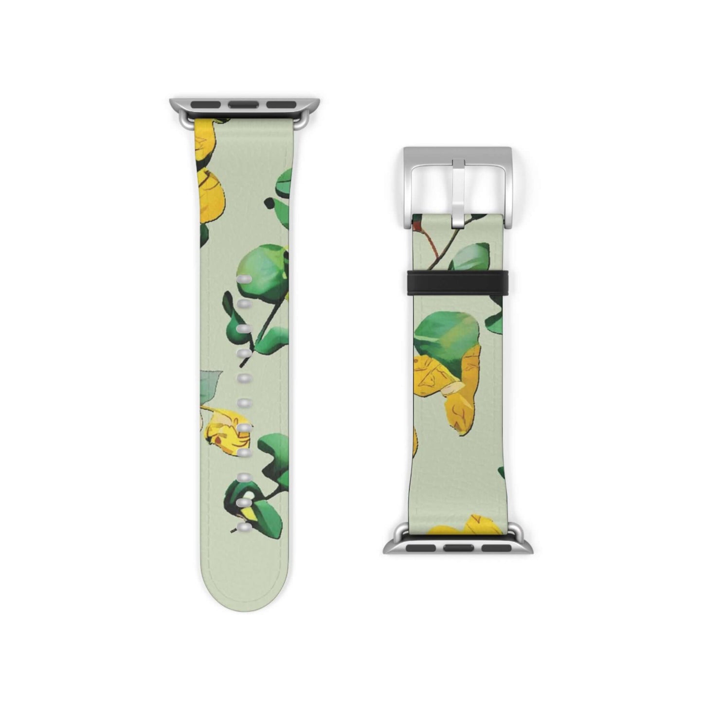 Leaf Floral Apple Watch BandElevate your style with our Leaf Floral Apple Watch Band. Featuring a delicate and intricate design, this band adds a touch of elegance to your wrist. Made with high-quality materials, it offers durability and comfort for every