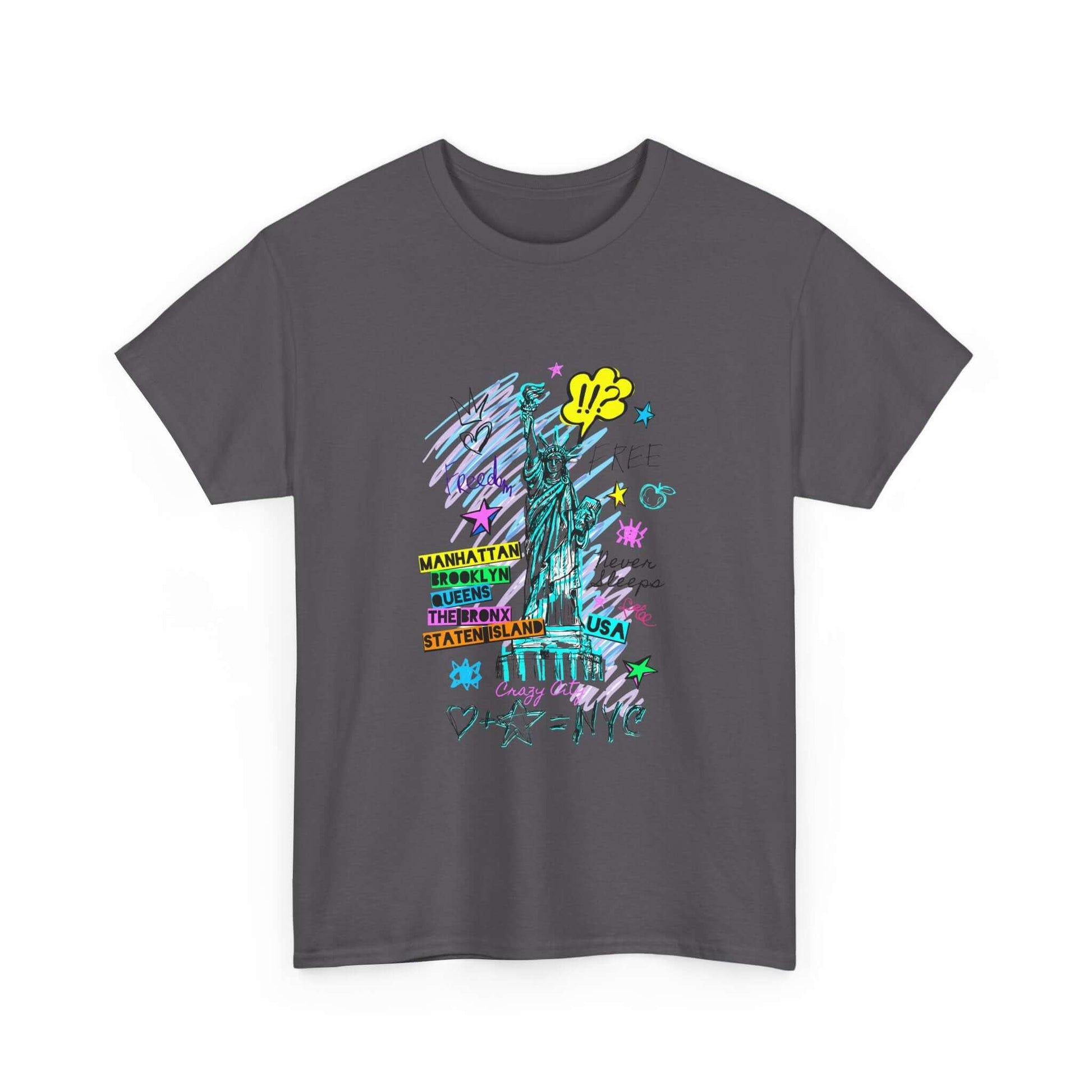 Unisex New York Art T-Shirt with vibrant street-inspired design, made from sustainable cotton.