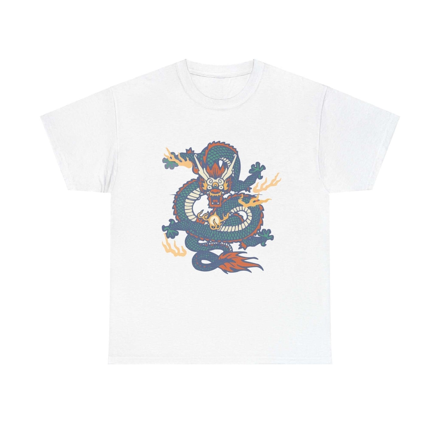 White unisex t-shirt featuring a colorful, artistic snake design, ideal for snake lovers seeking unique, stylish apparel.