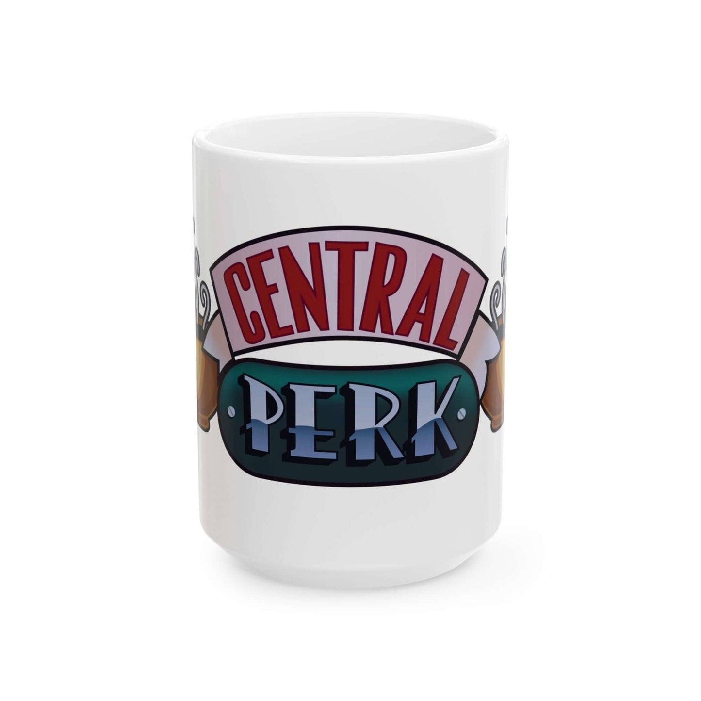 Central Perk MugGet your coffee fix with our Central Perk Mug! Show off your love for the iconic sitcom Friends while sipping on your favorite beverage. Perfect for cozy mornings or binge-watching sessions. Grab yours now and channel your inner coffee-lov