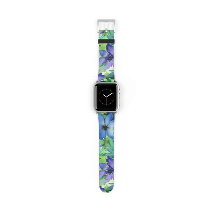 Blue Flower Apple Watch BandTransform your Apple Watch into a work of art with our Blue Flower Band. Its delicate hand-painted design is crafted with luxurious attention to detail. Elevate your style with this unique and elegant band, perfect for any occa