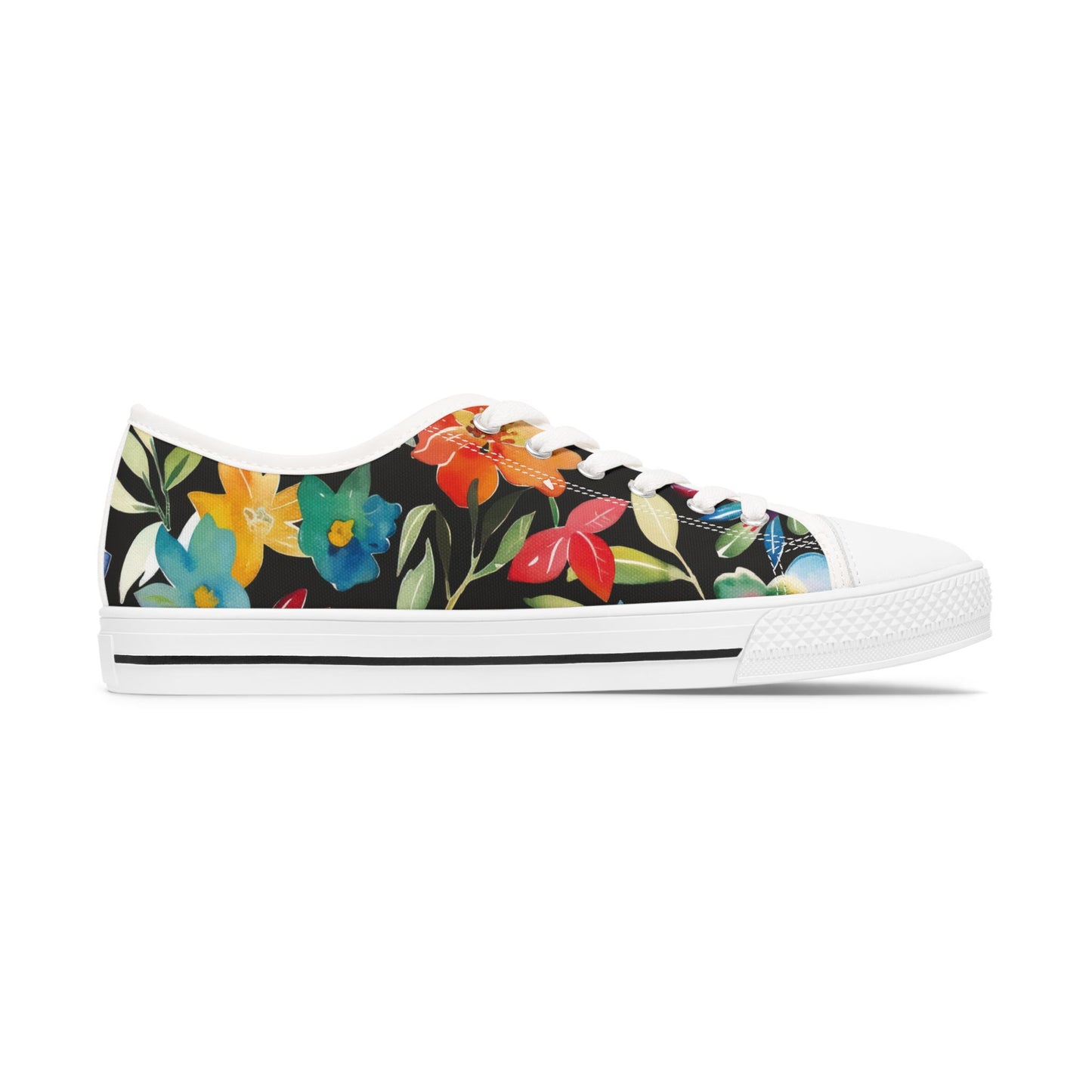 Women's Sweet Flower Low Top SneakersElevate your street style with our Women's Sweet Flower Low Top Sneakers. These chic sneakers feature a delicate floral design and a low-top silhouette for a touch of femininity. Crafted with premium materials, these s