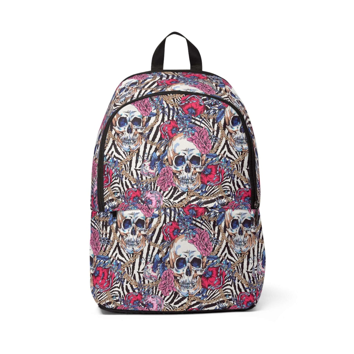 Skulls & Chains BackpackUnleash your inner rebel with our Skulls & Chains Backpack! Featuring a striking design of skulls and chains, this backpack is perfect for those who refuse to conform. With its spacious compartments and sturdy straps, it's both sty