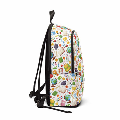 Unisex stationery supplies backpack with colorful design, perfect for children's and adult custom backpacks needs, made of soft nylon.